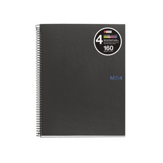Cuaderno Note Book 4 A4 cuadr. 5mm. 160 hojas negro