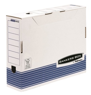 Caja archivo Bankers Box A3 blanco/azul