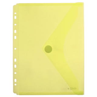 Dossier sobre con cierre velcro tira multitaladro en amarillo Officebox
