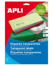 Etiquetas Apli poliester transparente 38,1 mm x 99,1 mm