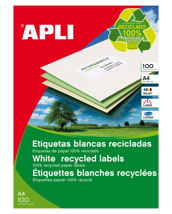 Etiquetas recicladas Apli blanco 70mm x 35mm