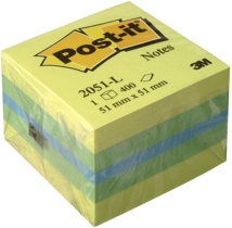 Minicub o notas adhesivas Post-It 51mm x 51mm limón