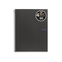 Cuaderno Note Book 4 A4 liso 160 hojas negro