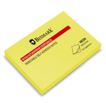 Notas adhesivas Bismark 76mm x 127mm amarillo neon 