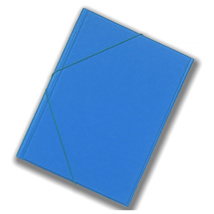 Carpeta de cartón brillo con 3 solapas en azul Saro