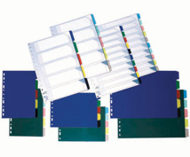 Separador de plástico Grafoplas 5 pestañas transparentes folio colores 