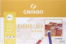 Álbum dibujo Basic Canson liso A4+ de 20 hojas de 23x32,5m 