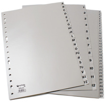 Separador de plástico Grafoplas número 1-31 folio gris 