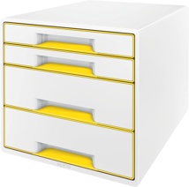 Buc de cajones Leitz Wow Desk Cube blanco / amarillo