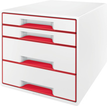 Buc de cajones Leitz Wow Desk Cube blanco / rojo