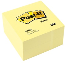 Notas adhesivas Post-it cubo amarillo 76 x 76 mm.