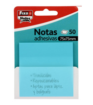 Notas adhesivas translúcidas FixoNotes azul pastel