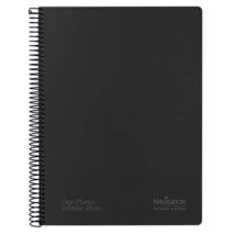 Cuaderno microperforado tapa extradura 120 hojas A4+ negro Navigator