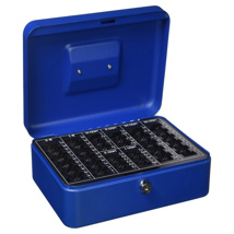 Caja caudales Q-Connect con portamonedas azul