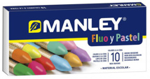 Pintura cera Manley 10 unidades colores surtidos fluo y pastel