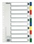 Separador Esselte 10 pestañas multicolor índice b/n folio