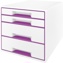 Buc de cajones Leitz Wow Desk Cube blanco / violeta